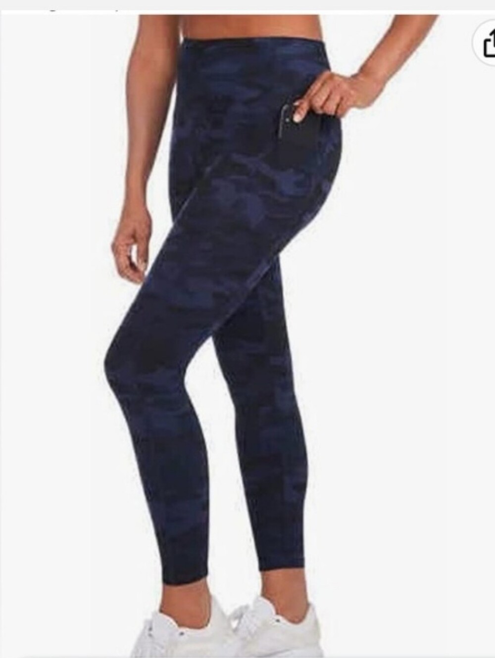 NWT! DANSKIN CAMO HIGH RISE 7/8 LEGGING BLUE XL